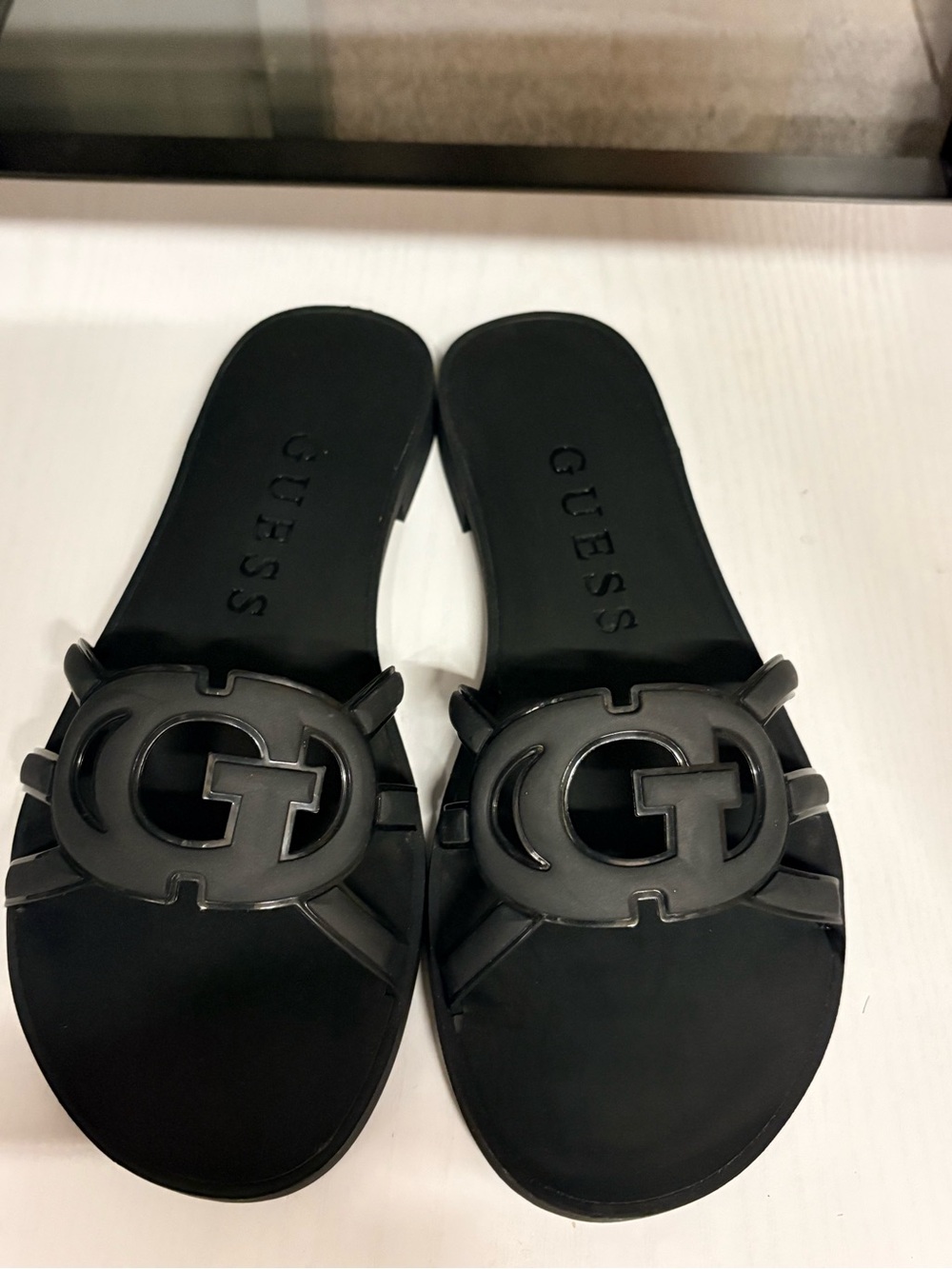 GUESS Black Logo Slide Mules for Women